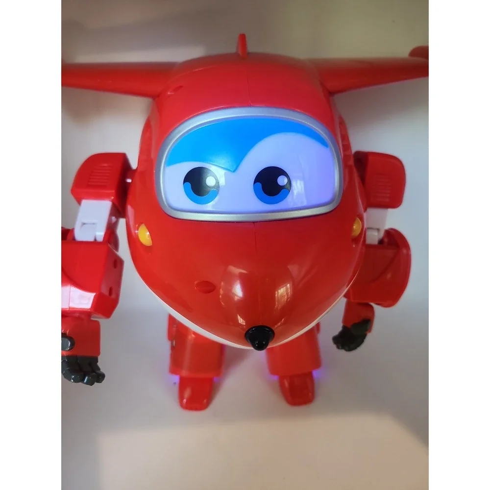 Super Wings Large Robot Ready Talking Jett Figure with Phrases, Lights & Sounds